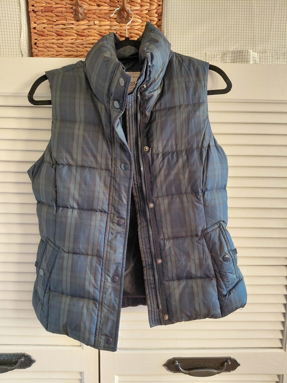 G.H. Bass & Co. Blue Plaid Quilted Puffer Vest
